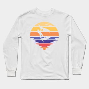 wingsurfer artwork vintage -  wingfoil lovers - wingsurf Long Sleeve T-Shirt